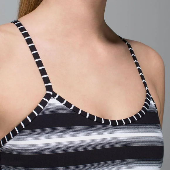 Lululemon Black White Power Y Tank Top Women's Size 6 - Picture 3 of 12